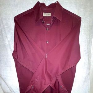Express 1mx mens dress shirt Color Burgundy slim fit size medium